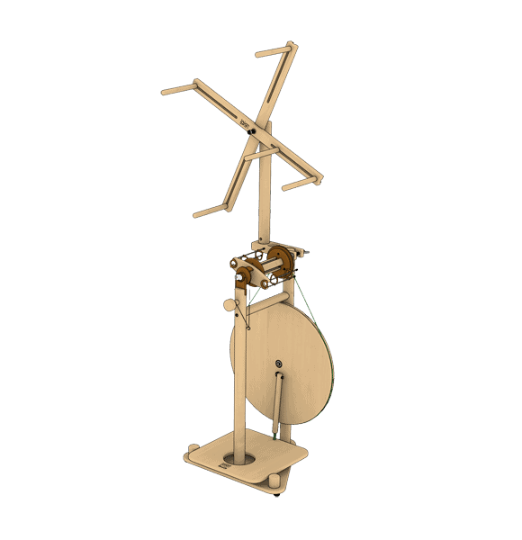 wheel lojan Buddy wide treadle spinning
