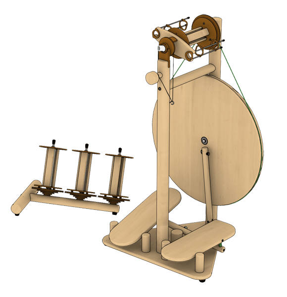 wheel lojan Buddy double treadle spinning