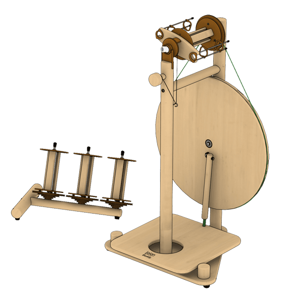 wheel lojan Buddy wide treadle spinning