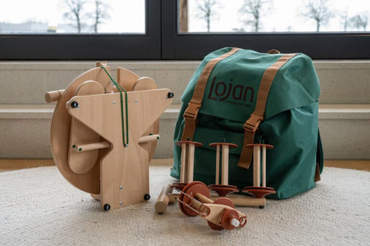 Travel spinning wheel lojan travel Buddy double treadle