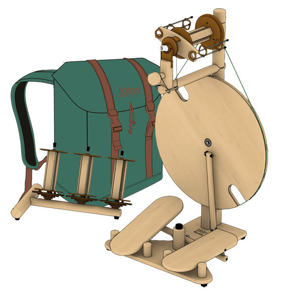 Travel spinning wheel lojan travel Buddy double treadle