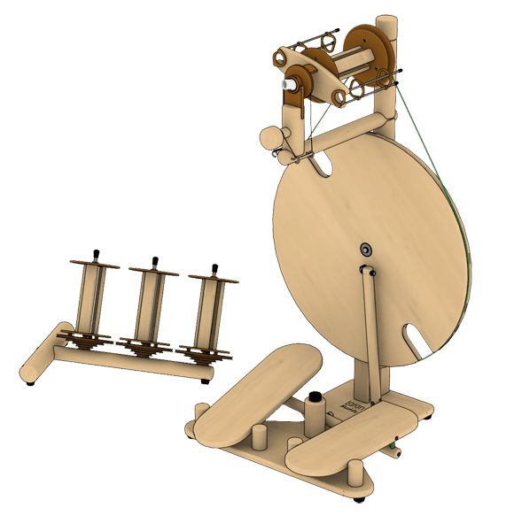 Travel spinning wheel lojan travel Buddy double treadle