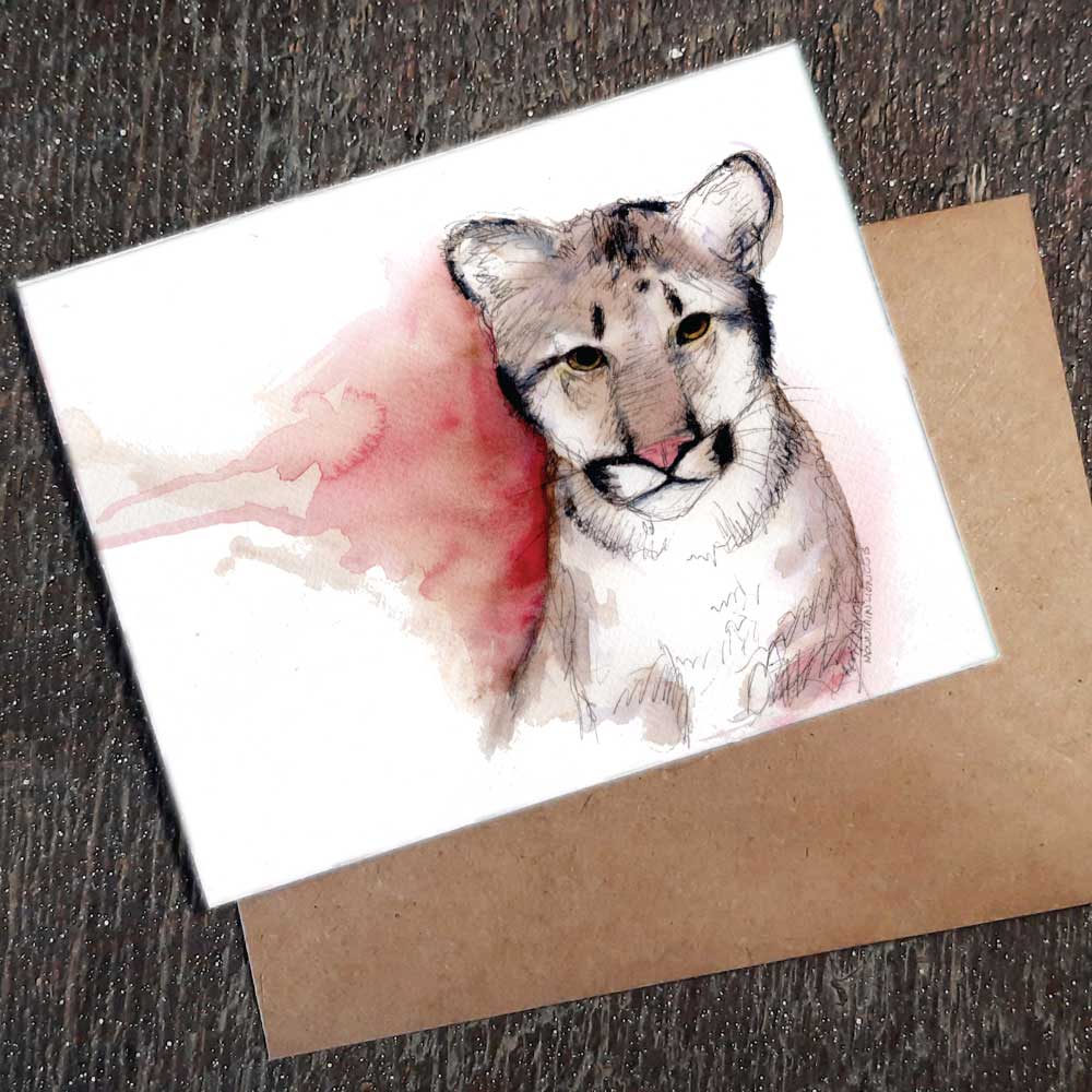 Wildflower Seed Greeting Card - Cougar Cub