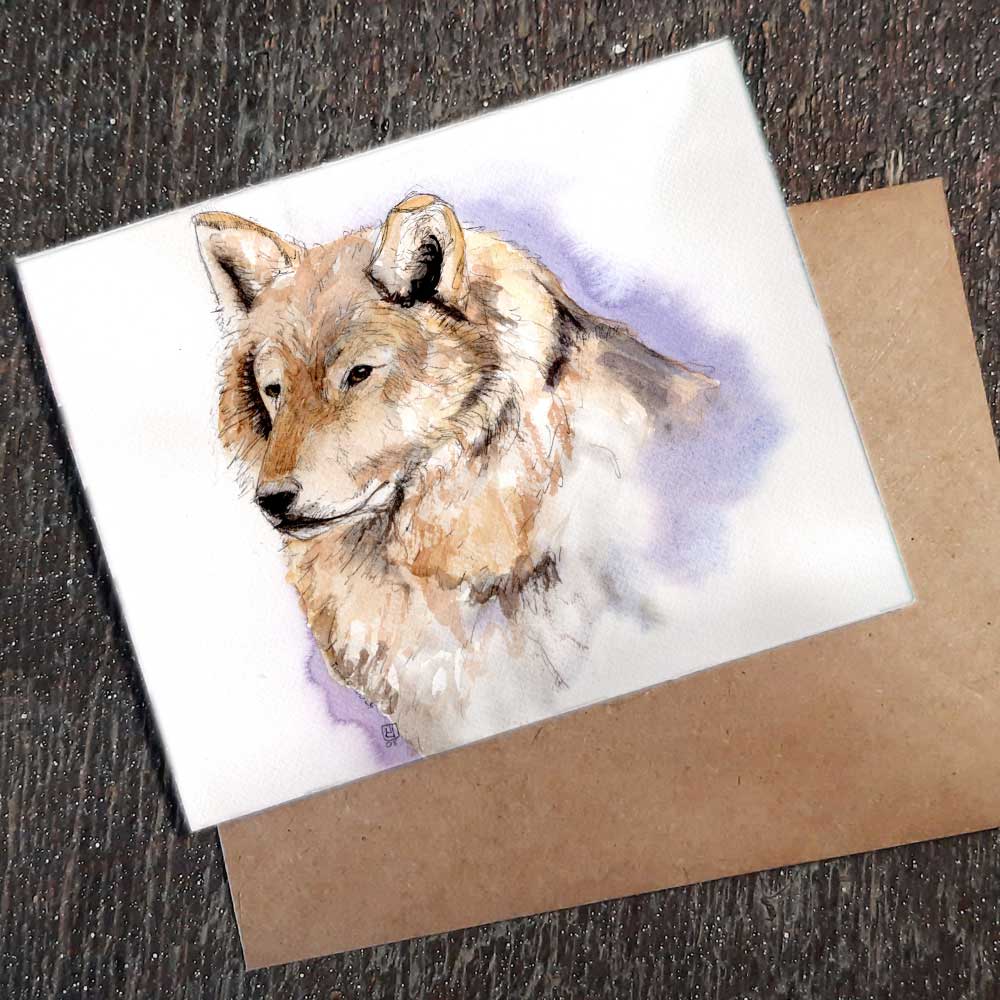Wildflower Seed Greeting Card - Wolf
