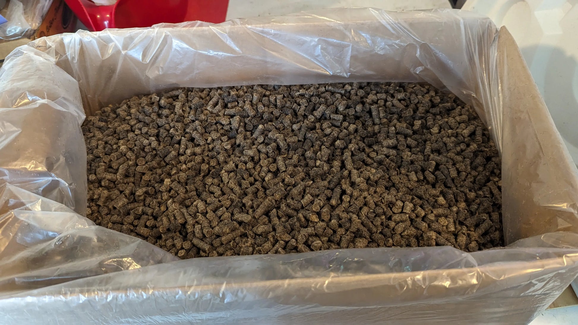 EcoWool pellets in a box