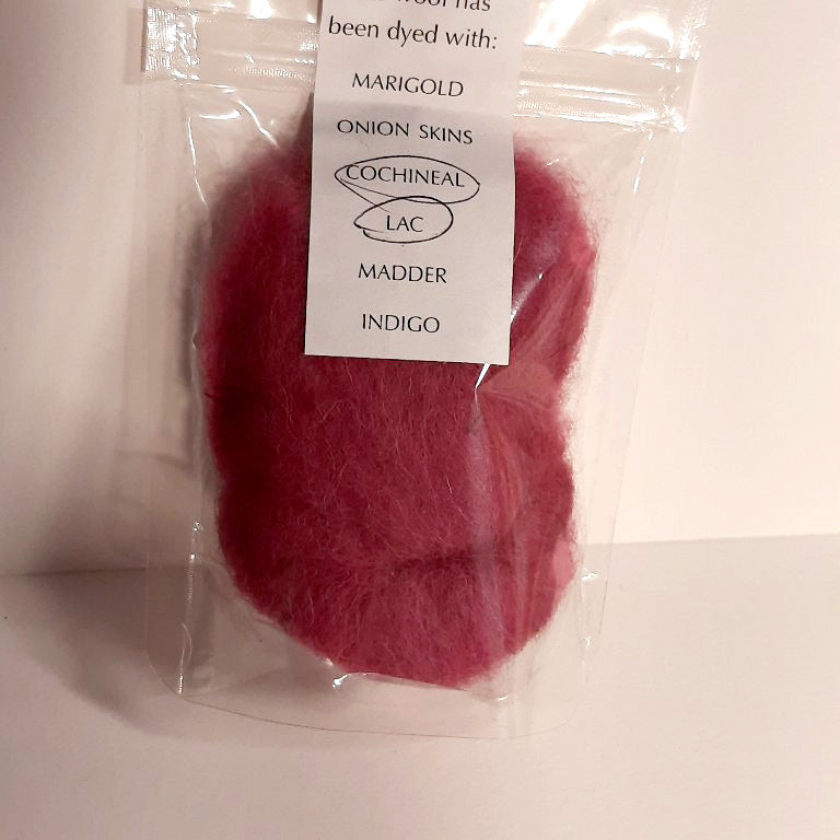 needle felting wool colour natural dye