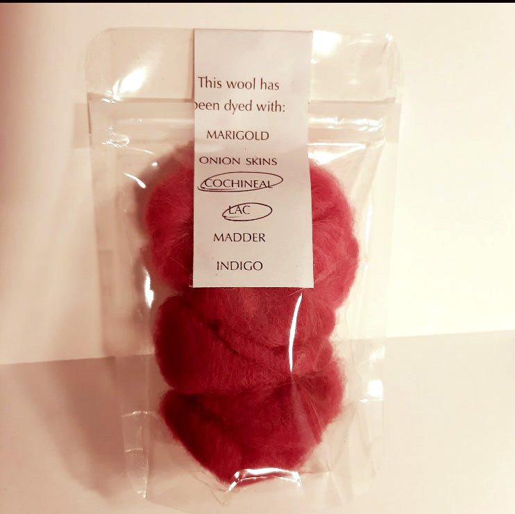 needle felting wool colour natural dye