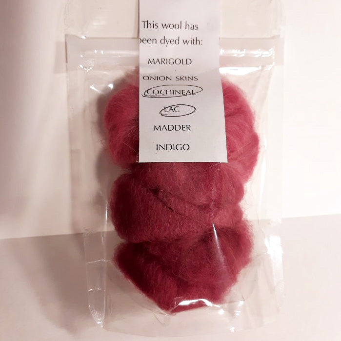 needle felting wool colour natural dye
