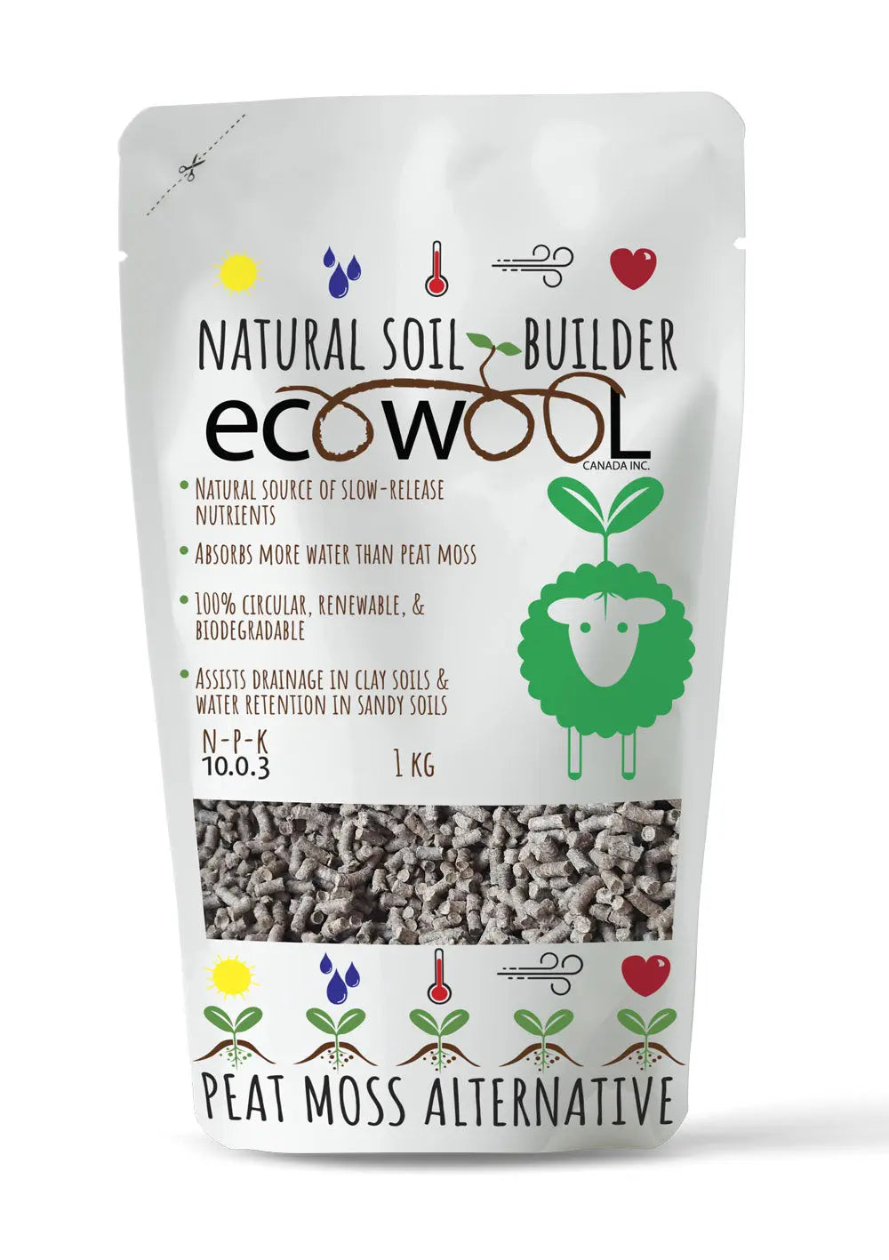 EcoWool nutrient Pellets front of bag