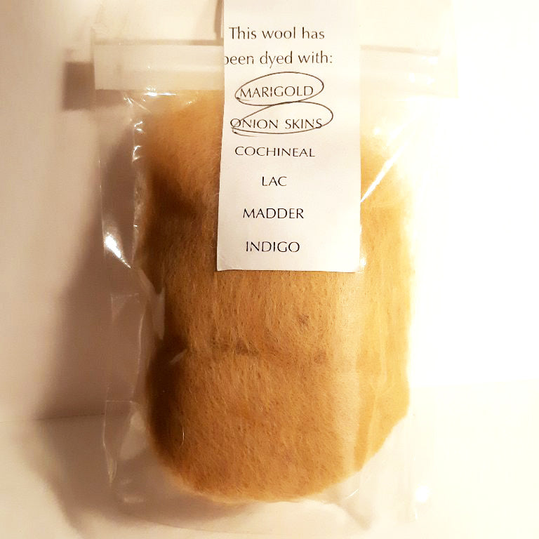 needle felting wool colour natural dye