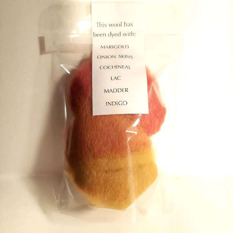 needle felting wool colour natural dye