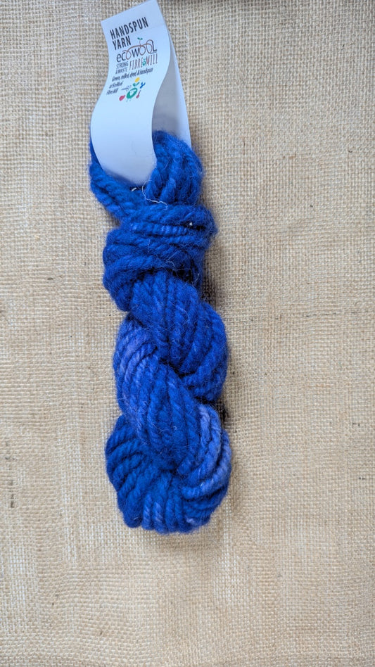 Super Bulky, 3 ply,  72 grams, blue - Handspun Yarn