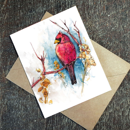 Wildflower Seed Greeting Card - Cardinal