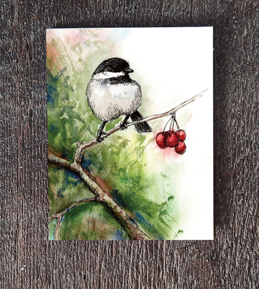 Wildflower Seed Greeting Card - Chickadee