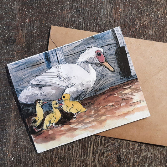 Wildflower Seed Greeting Card - Muscovy Ducklings