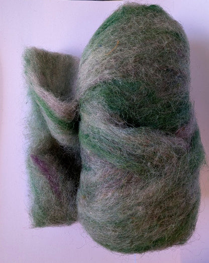 Lichen-Green, Grey, Purple Roving