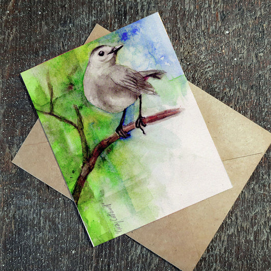 Grey Catbird - Plantable seed paper cards