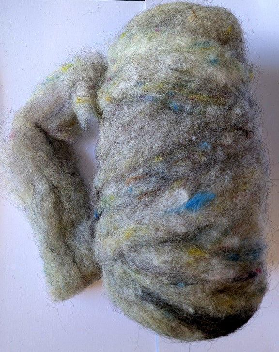 Low Tide-Grey, yellow, Blue, Red Roving