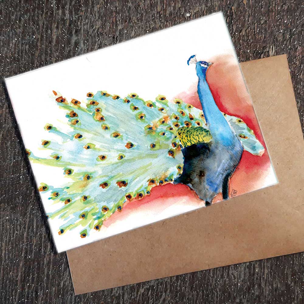 Peacock - Plantable seed paper cards