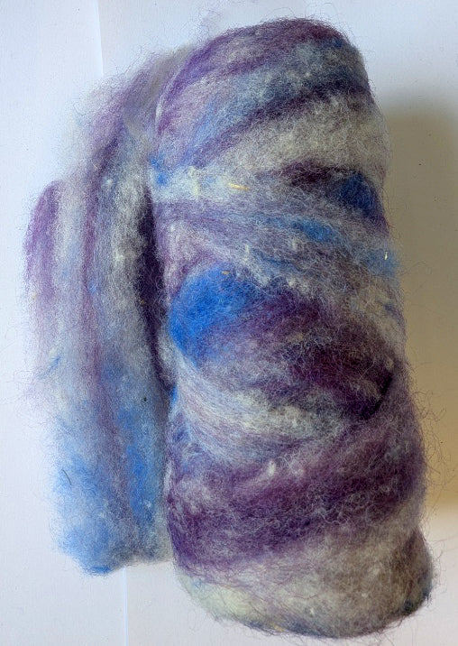 Amethyst - White, Grey,Blue. Purple Roving