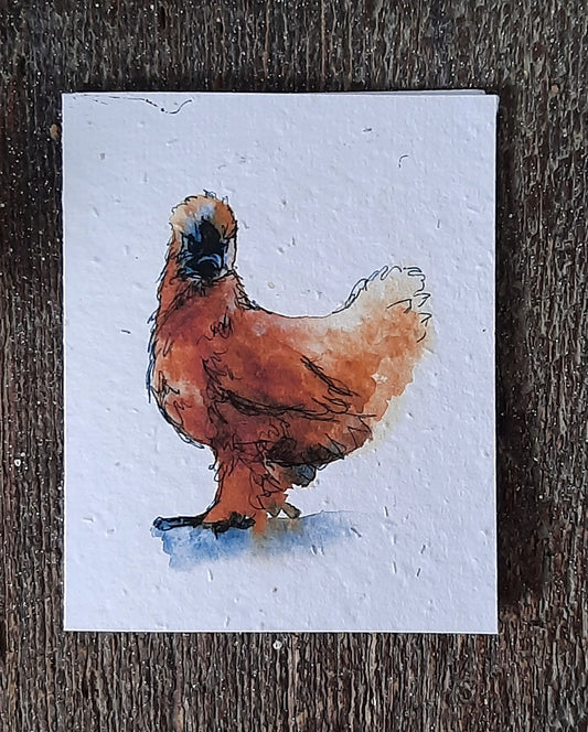 Silkie Hen - Plantable seed paper cards