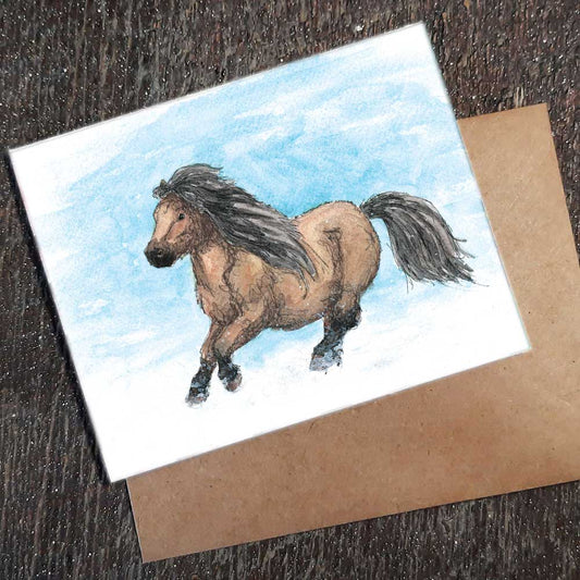 Snow Pony - Plantable seed paper cards