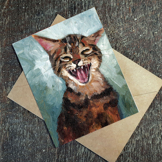 Kitten Yawning - Plantable seed paper cards