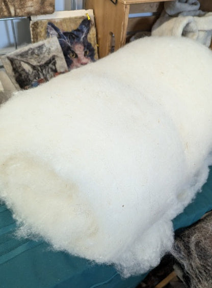 Wool pillow batting